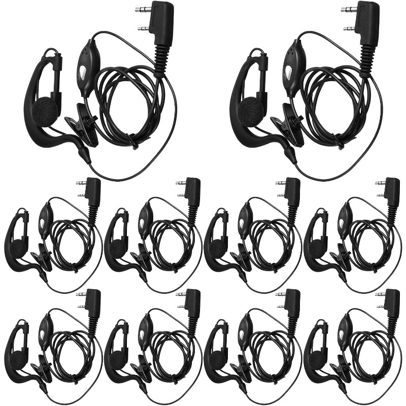 Wired Earphone Mic - 10 шт. наушников-гарнитур для рации с