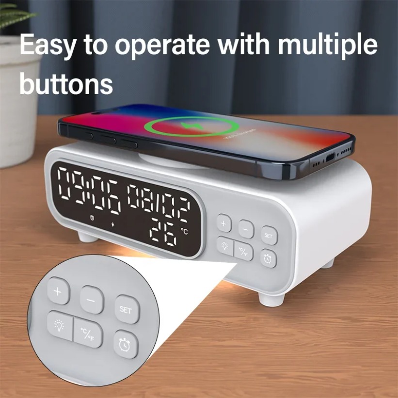 Usb C Earphone - Беспроводное зарядное устройство 15 Вт, будильник,
