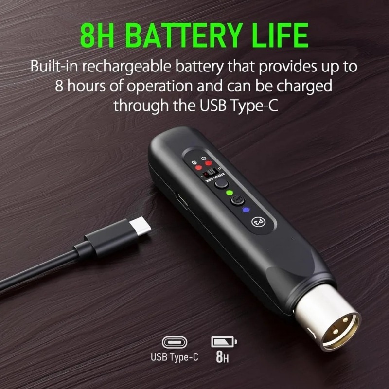 Bluetooth Adapter Receiver - Беспроводной Bluetooth-приемник XLR — перезаряжаемый адаптер