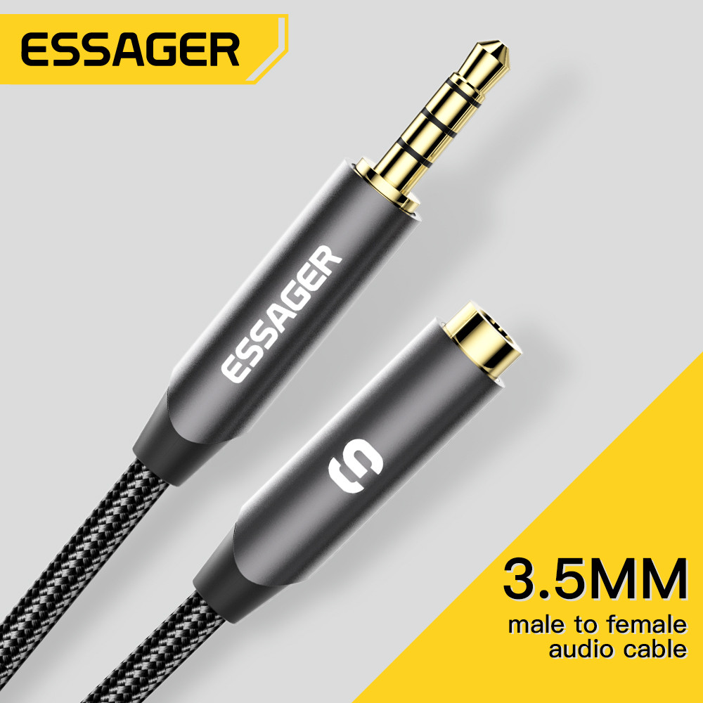 Earphone Splitter Jack - Кабель-удлинитель ESSAGER для наушников 3,5 мм,