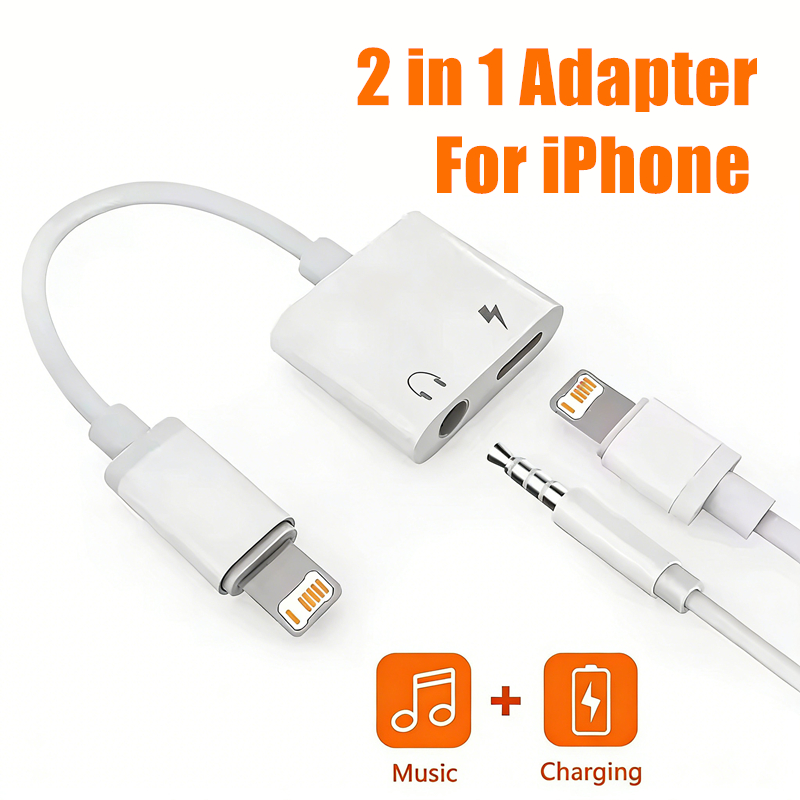 Earphone Splitter Jack - Адаптер 2-в-1 для iOS с разъемом