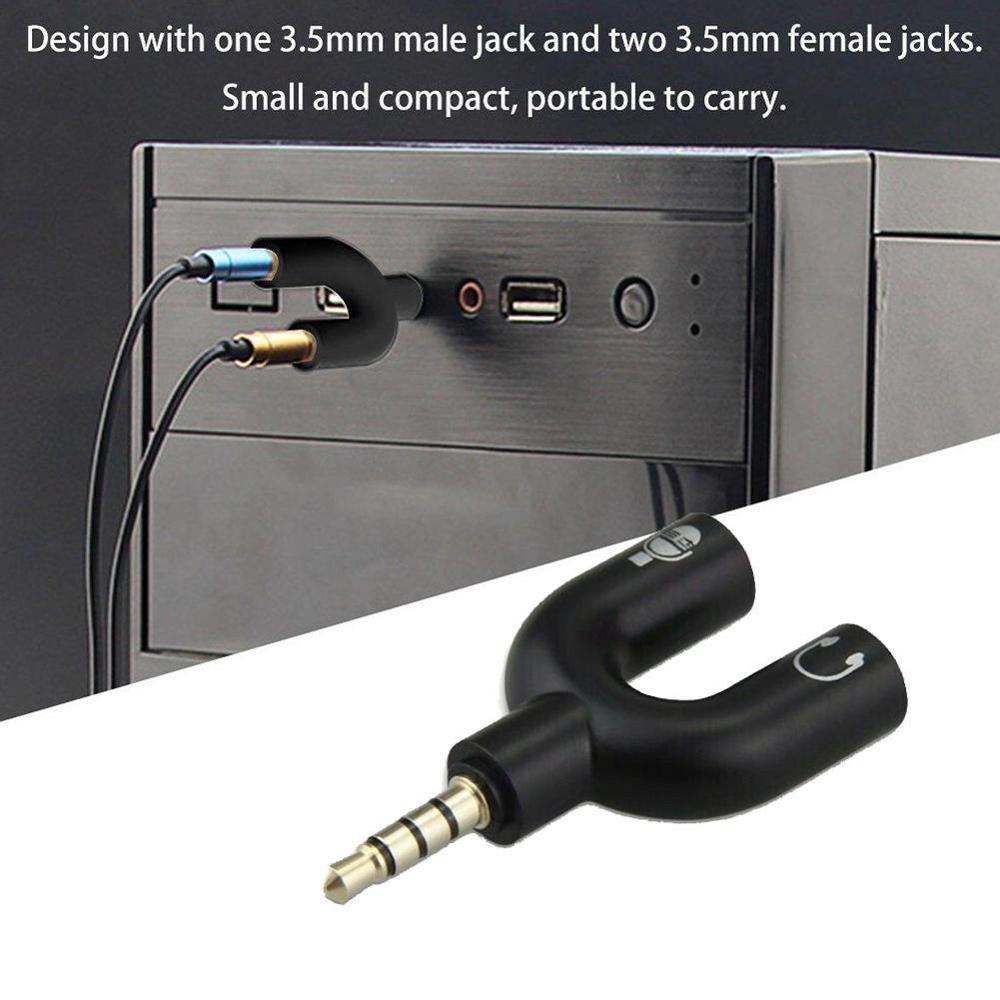 1 шт., двойной адаптер U-типа  – обзор и цена Earphone Splitter Jack
