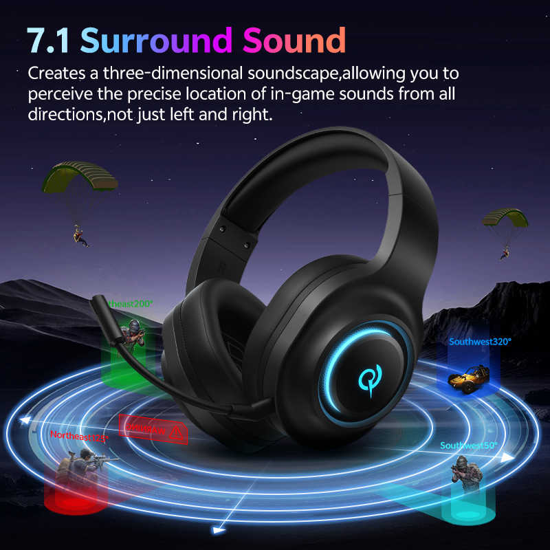 Игровая гарнитура QCY Heroad V – обзор и цена Gaming Headset Rgb