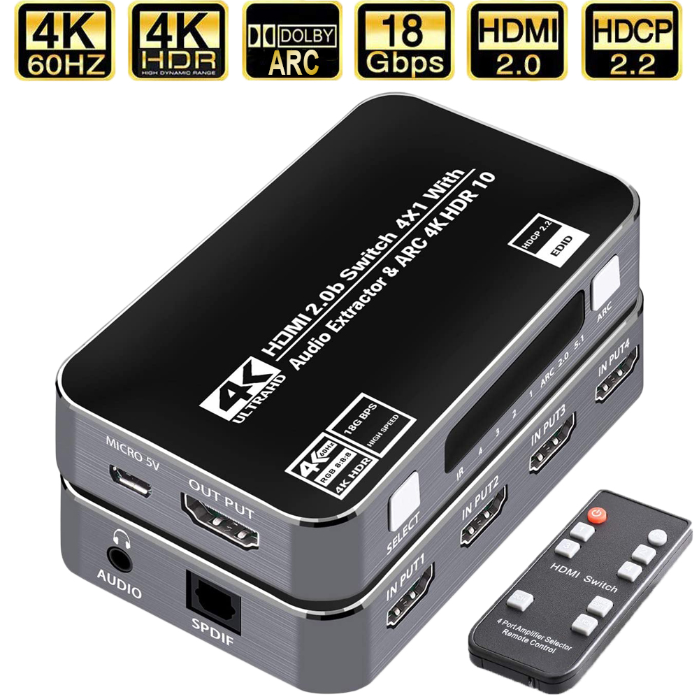 60 Гц 4K HDMI-переключатель HD – обзор и цена Earphone Splitter Jack